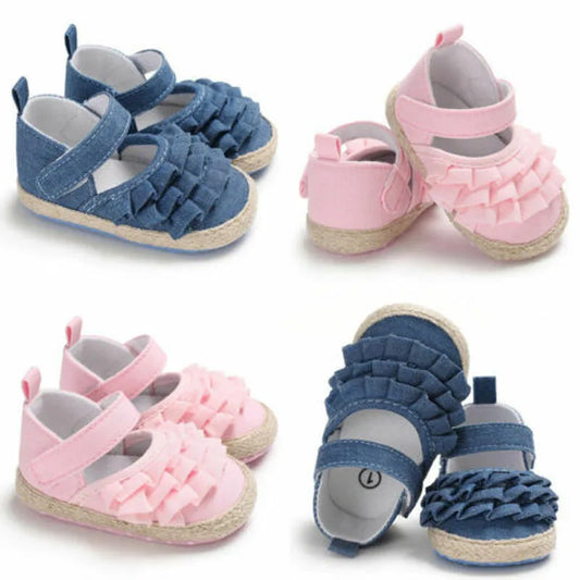 Baby Girl Flowers Soft Crib Shoes
