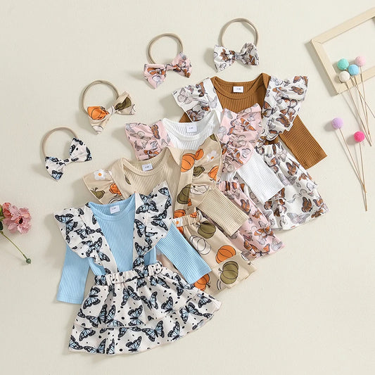 Baby Girls Ruffled Trim Overalls Skirt