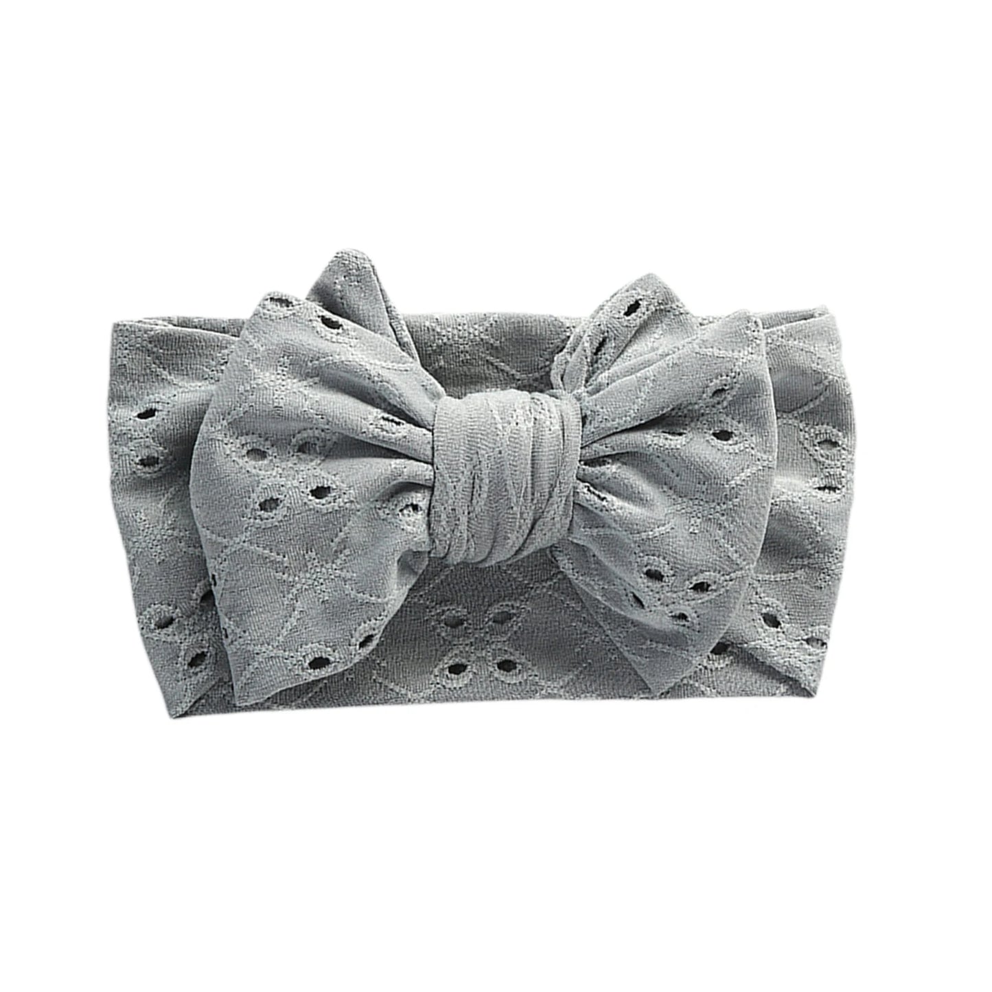 Embroidered Lace Hollow Hole Stretch Bow Headband