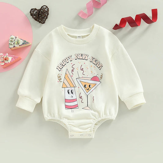 Letter Printed Long Sleeve Bodysuit