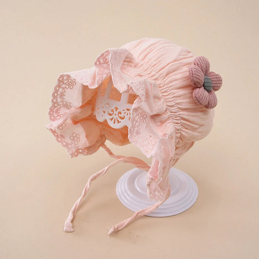 Court Style Flower Patchwork Wide Brim Hat