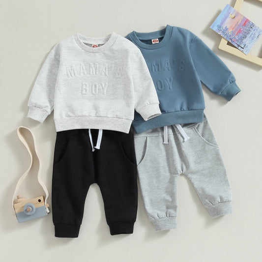 Sweatshirts Tops Elastic Waist Pants Set