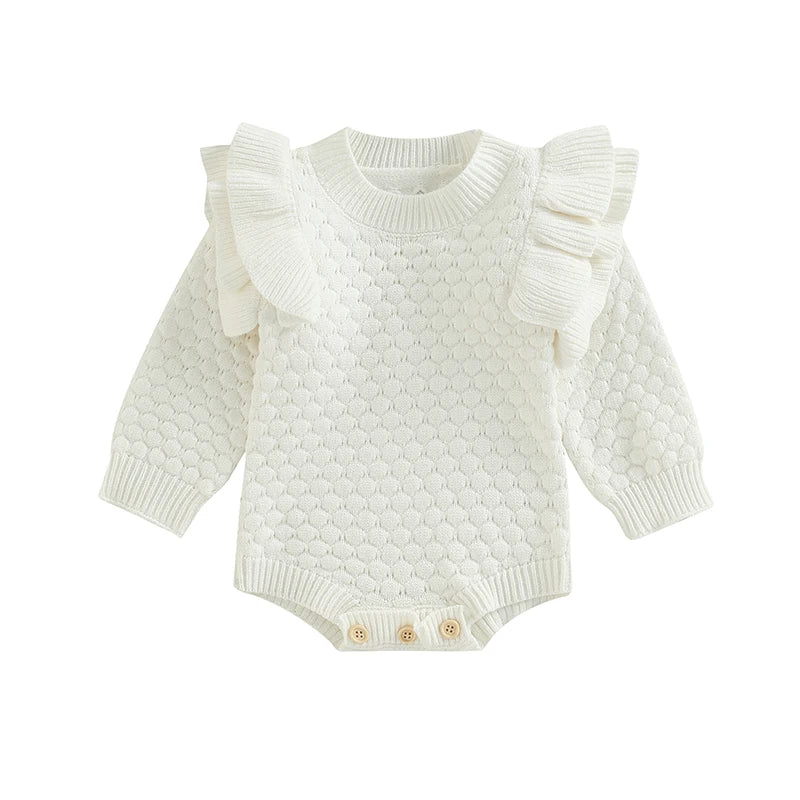 Knit Ruffle Warm Long Sleeve Bodysuit