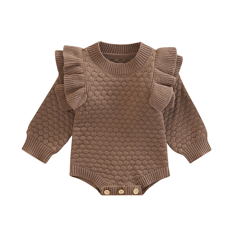 Knit Ruffle Warm Long Sleeve Bodysuit