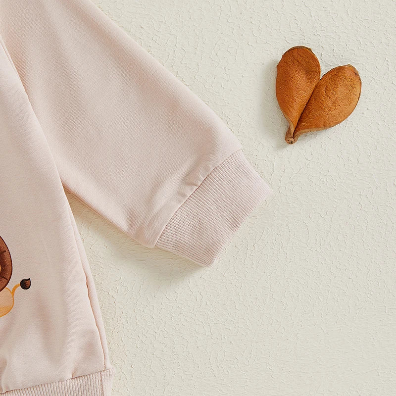 Long Sleeve Sweatshirt Elastic Waist Pants Set