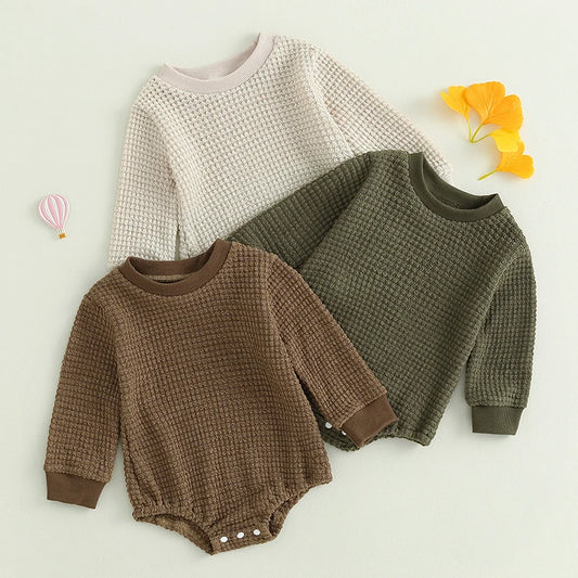Solid Long Sleeve Crew Neck Bodysuit