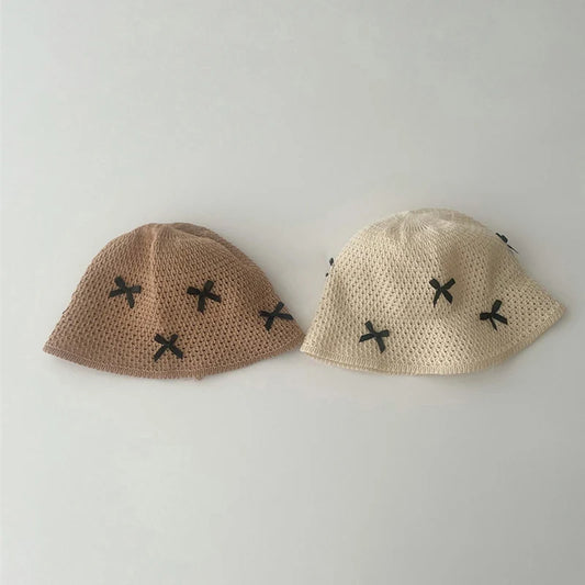 3D Bow Breathable Straw Bucket Hat