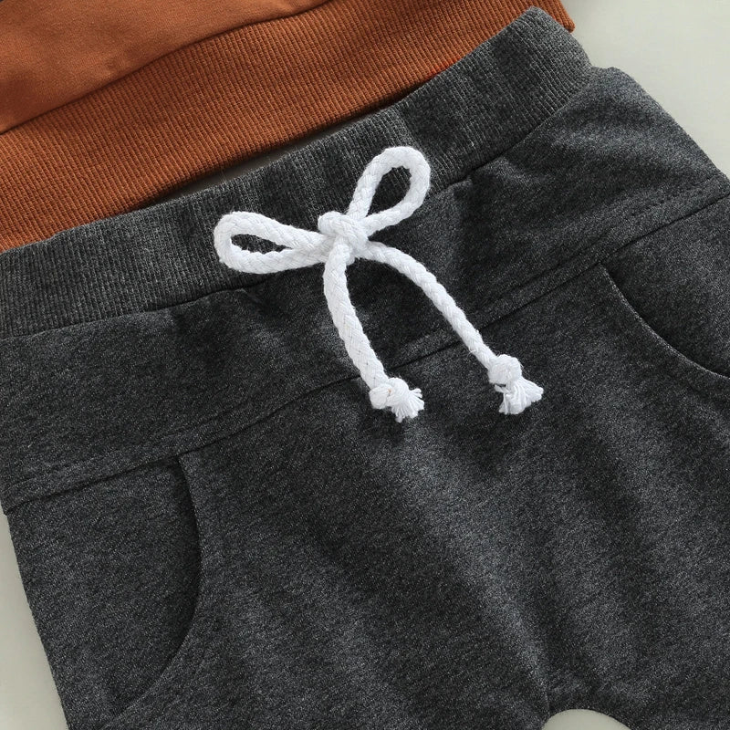 Long Sleeve Letter Printed Top Solid Pants