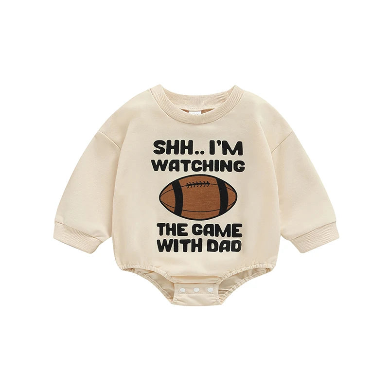 Rugby Letters Print Long Sleeve Bodysuit