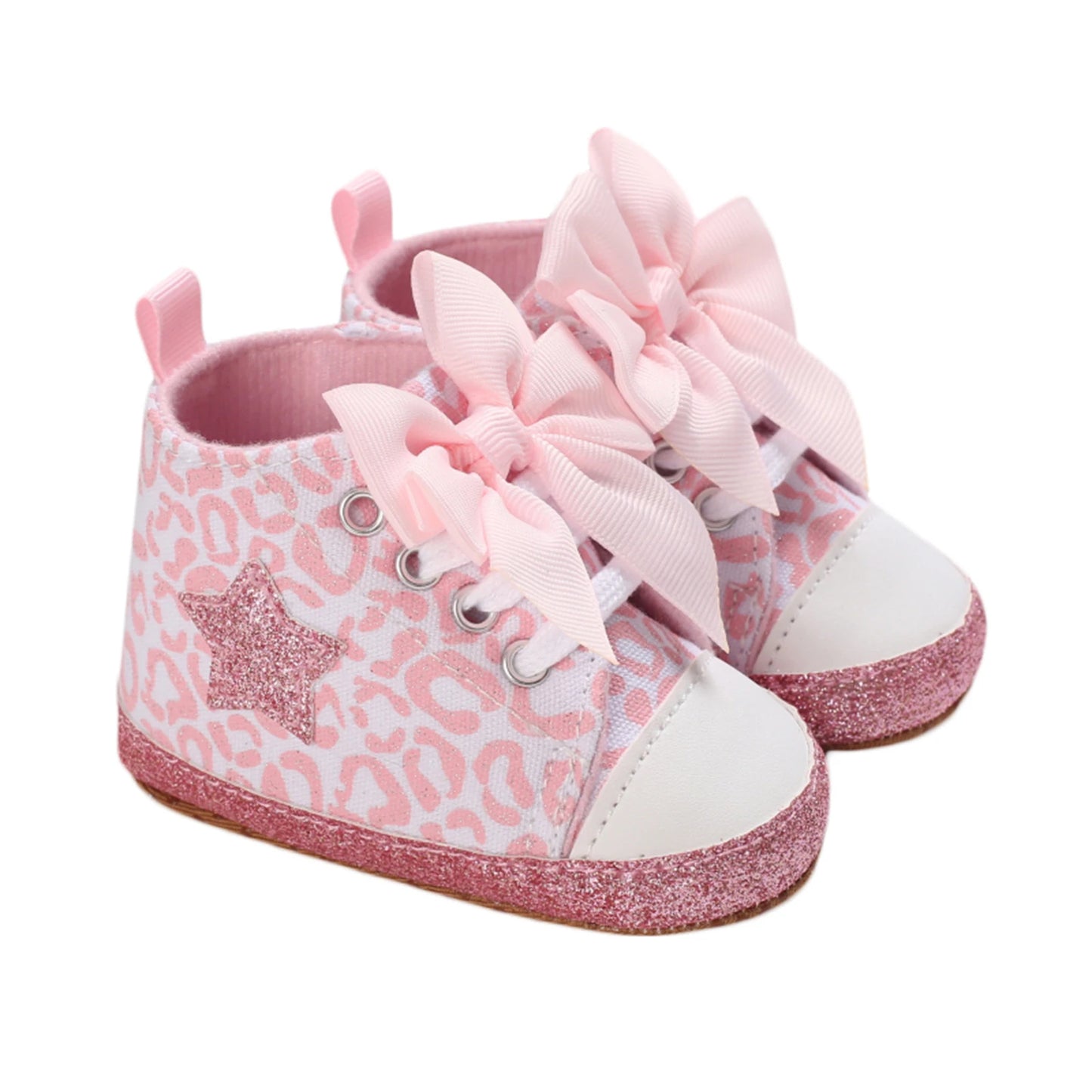 Leopard / Star Printed Bowknot Soft-Soled Shoes