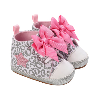 Leopard / Star Printed Bowknot Soft-Soled Shoes