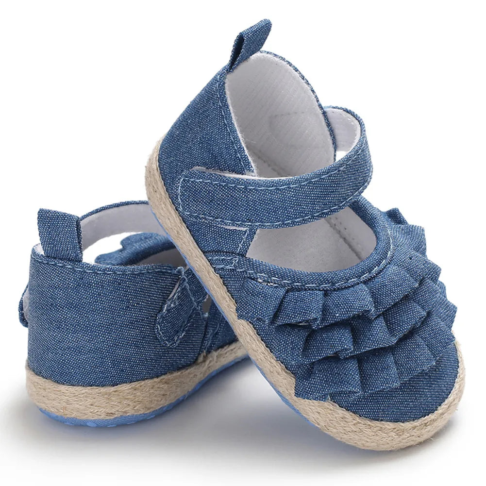 Baby Girl Flowers Soft Crib Shoes