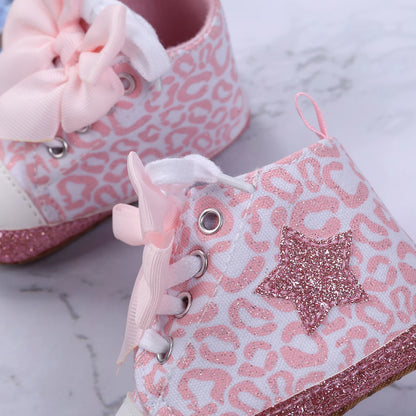 Leopard / Star Printed Bowknot Soft-Soled Shoes