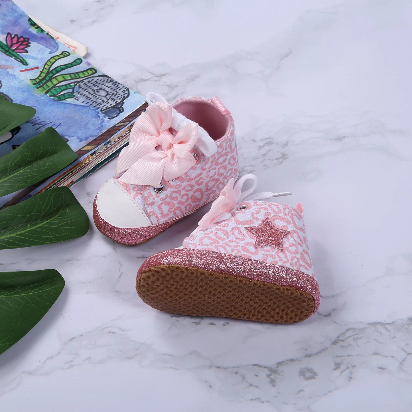 Leopard / Star Printed Bowknot Soft-Soled Shoes