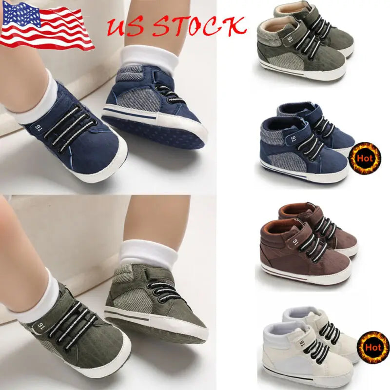 Leather Sports Crib Soft First Walker Shoes