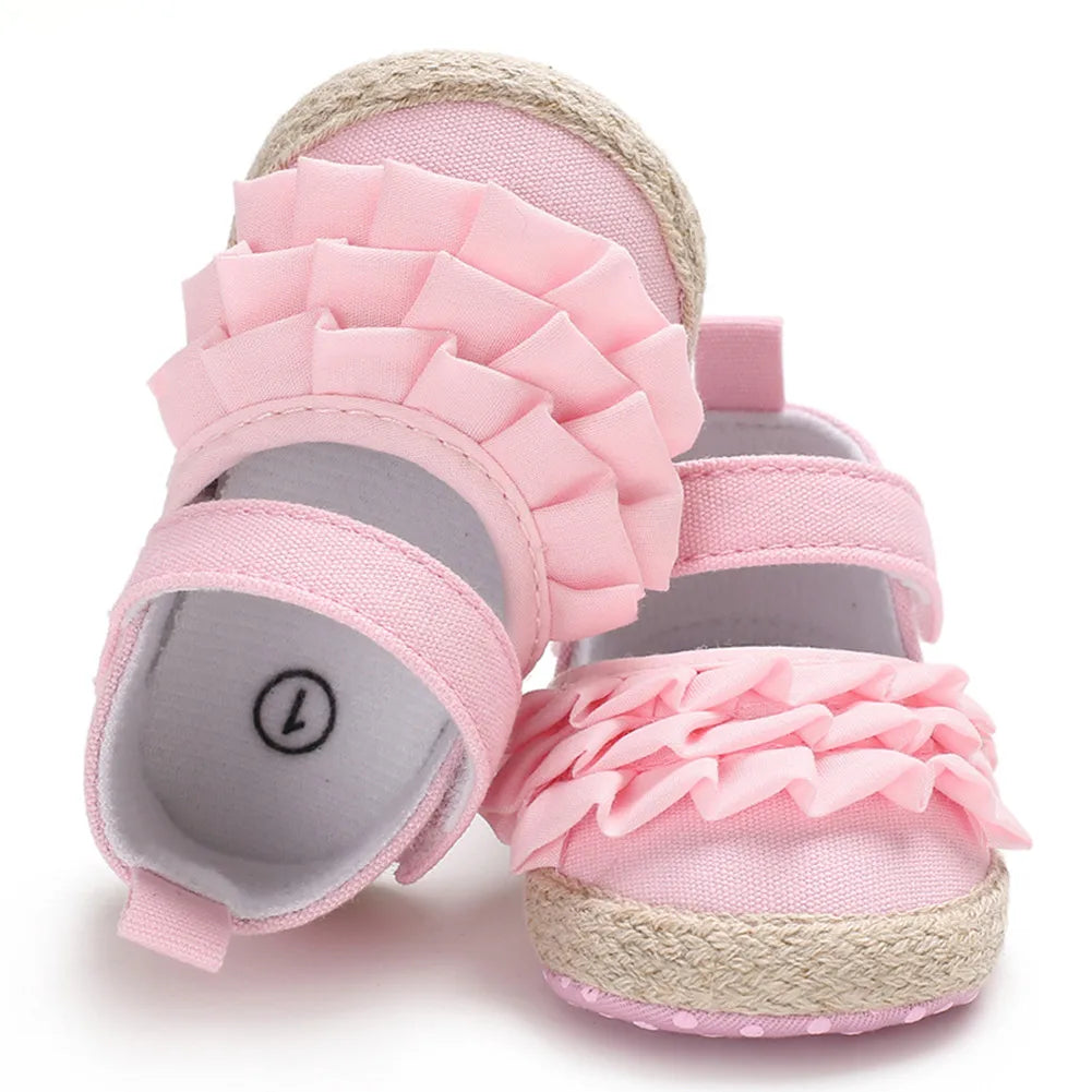 Baby Girl Flowers Soft Crib Shoes