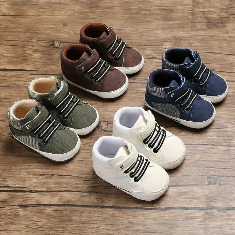 Leather Sports Crib Soft First Walker Shoes