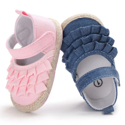 Baby Girl Flowers Soft Crib Shoes