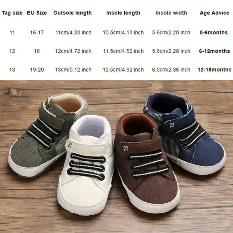 Leather Sports Crib Soft First Walker Shoes