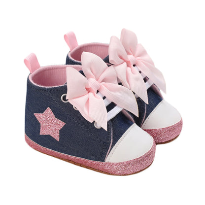 Leopard / Star Printed Bowknot Soft-Soled Shoes