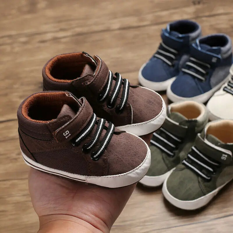 Leather Sports Crib Soft First Walker Shoes
