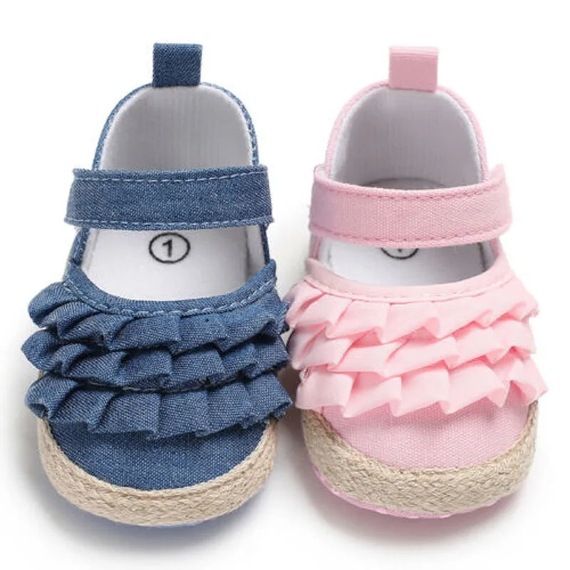 Baby Girl Flowers Soft Crib Shoes