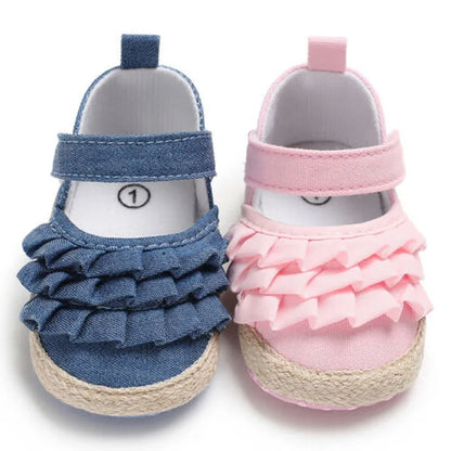 Baby Girl Flowers Soft Crib Shoes