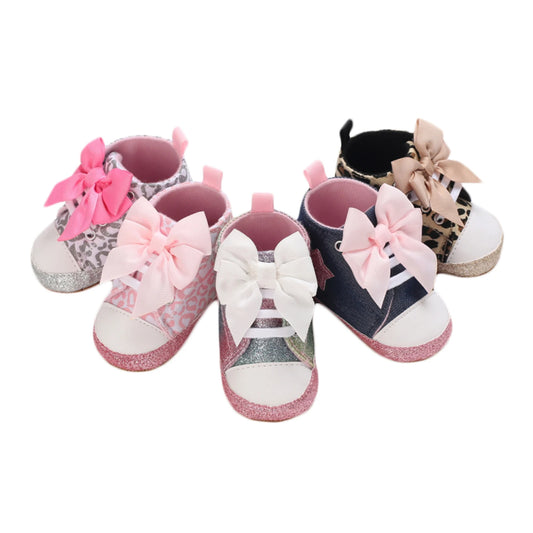 Leopard / Star Printed Bowknot Soft-Soled Shoes
