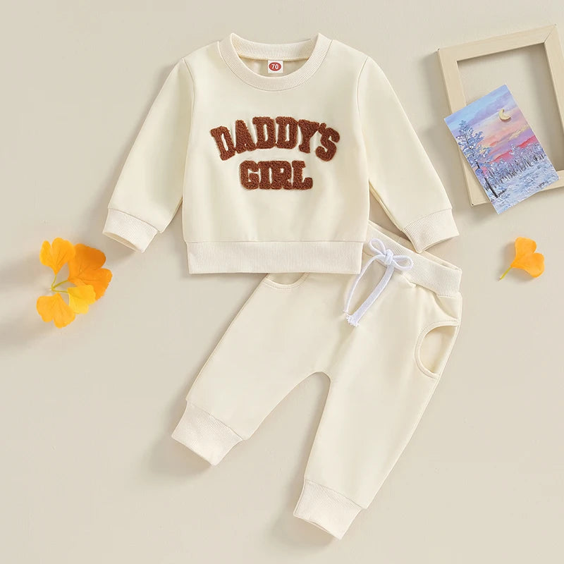 Letter Print Sweatshirt Long Pant Set