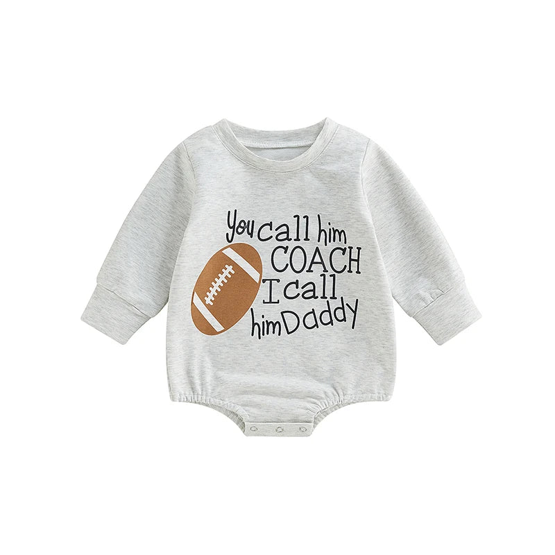 Rugby Letters Print Long Sleeve Bodysuit