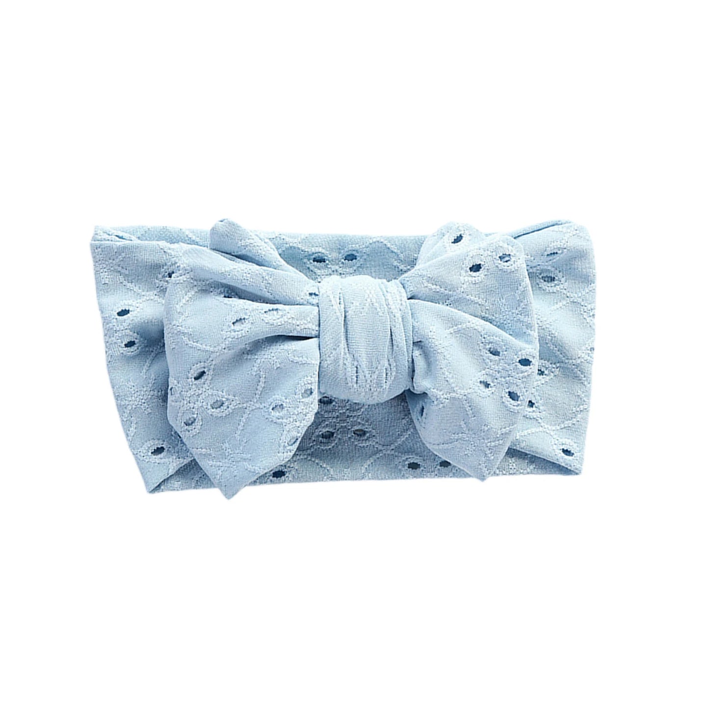 Embroidered Lace Hollow Hole Stretch Bow Headband