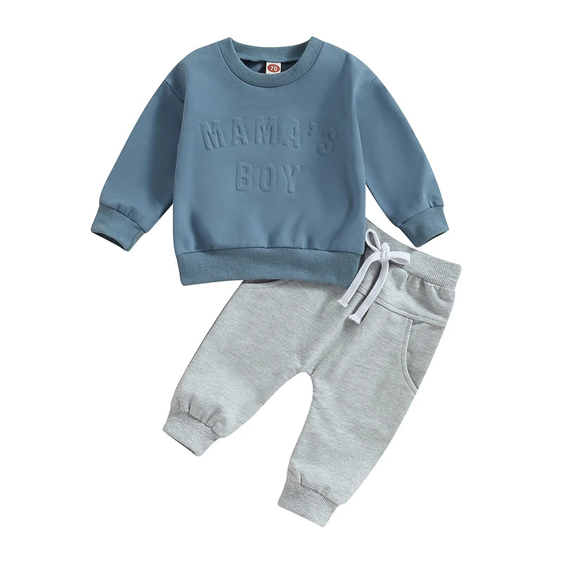 Sweatshirts Tops Elastic Waist Pants Set