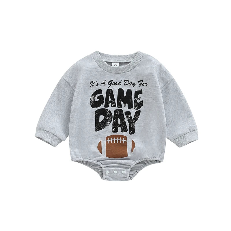 Rugby Letters Print Long Sleeve Bodysuit