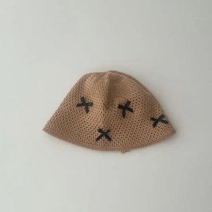 3D Bow Breathable Straw Bucket Hat