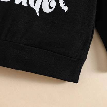 Crew Neck Letters/Skeleton Print T-shirt with Pants