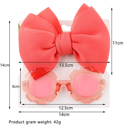 Flower Shape Sunglasses Bow Headband