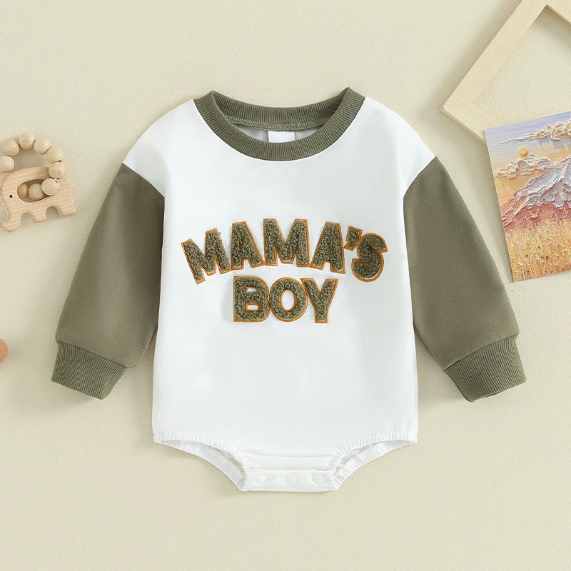 Letter Pattern Long Sleeve Bodysuit