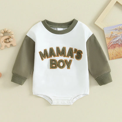 Letter Pattern Long Sleeve Bodysuit