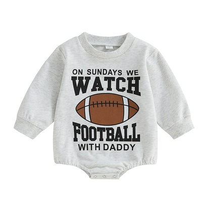 Rugby Letters Print Long Sleeve Bodysuit
