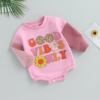 Floral Letter Print Long Sleeve Bodysuit