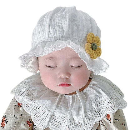 Court Style Flower Patchwork Wide Brim Hat