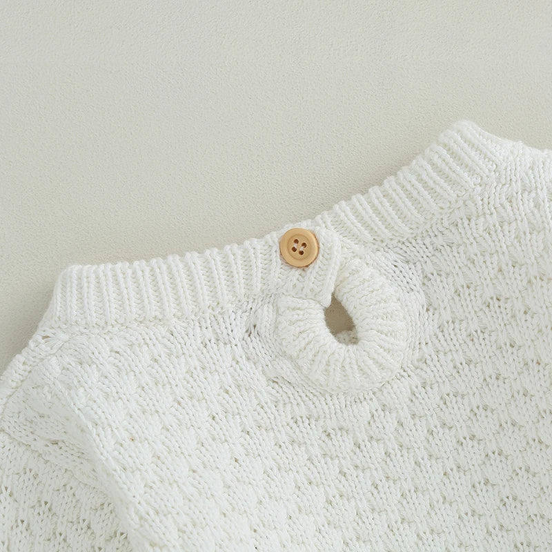 Solid Color Knitted Sweater Bodysuit