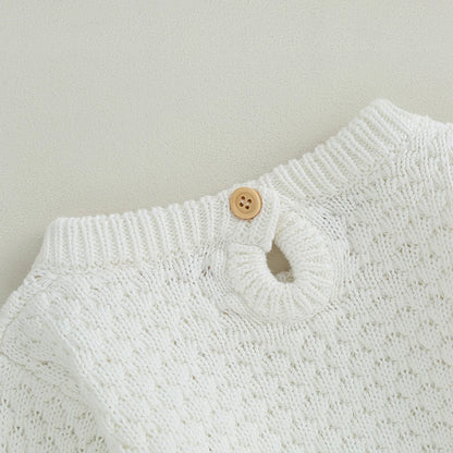 Solid Color Knitted Sweater Bodysuit