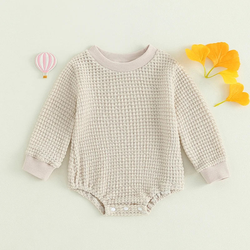 Solid Long Sleeve Crew Neck Bodysuit