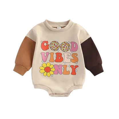 Floral Letter Print Long Sleeve Bodysuit