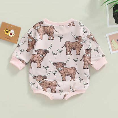 Print Casual Fall Baby Bodysuit