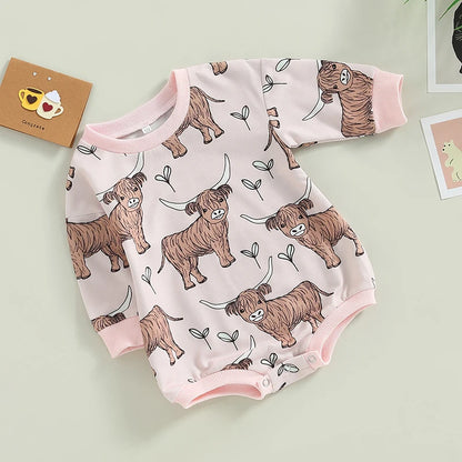 Print Casual Fall Baby Bodysuit