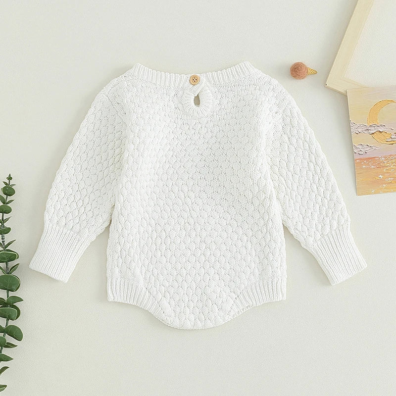 Solid Color Knitted Sweater Bodysuit