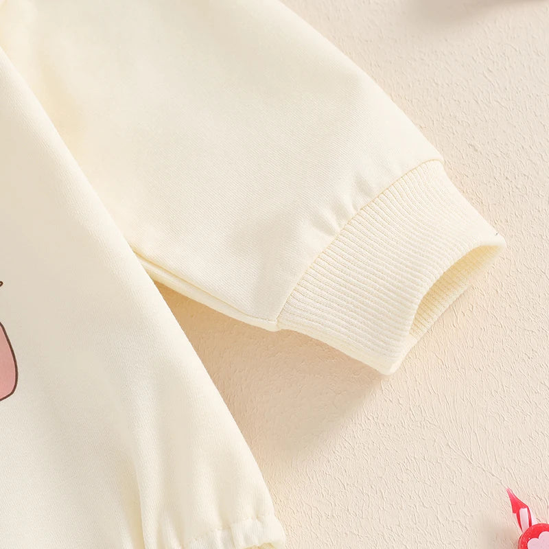 Half 1st Birthday Letter Print Long Sleeve Bodysuits