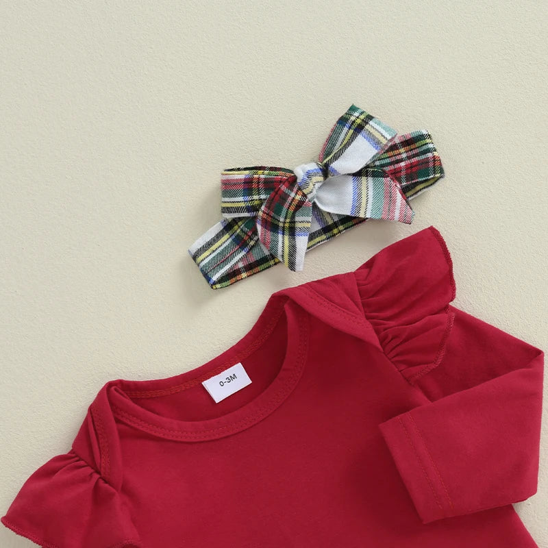 Plaid Suspender Skirt Headband Sets